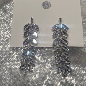 Elegant Silver Leaf Drop Earrings